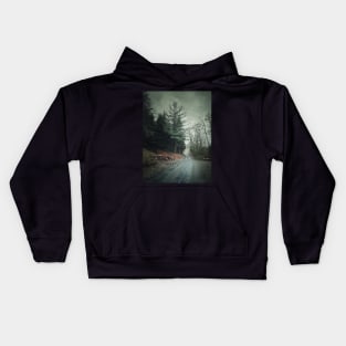 rainy day in the woods Kids Hoodie